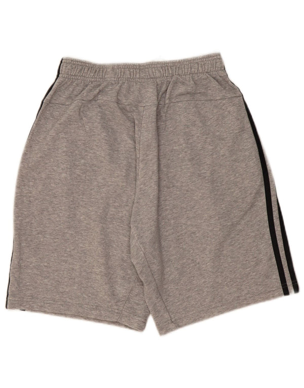 Adidas Damen Sportshorts UK 10 Small Grau gefleckte Baumwolle