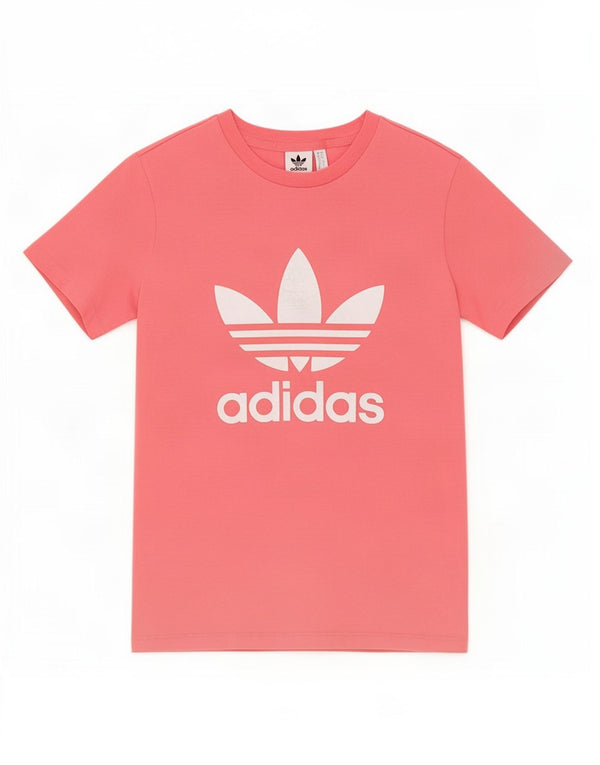 Adidas Damen Grafik T-Shirt Top UK 12 Mittelrosa Baumwolle