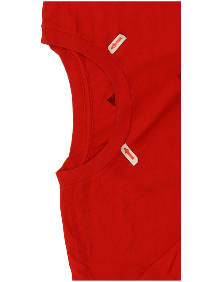 Adidas Herren Grafik T-Shirt Top Große rote Baumwolle