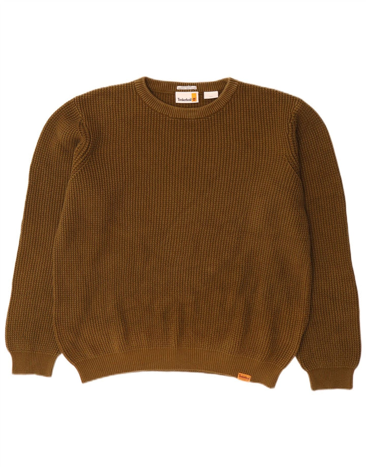 Timberland Herren-Pullover mit Rundhalsausschnitt, groß, Khaki, Baumwolle