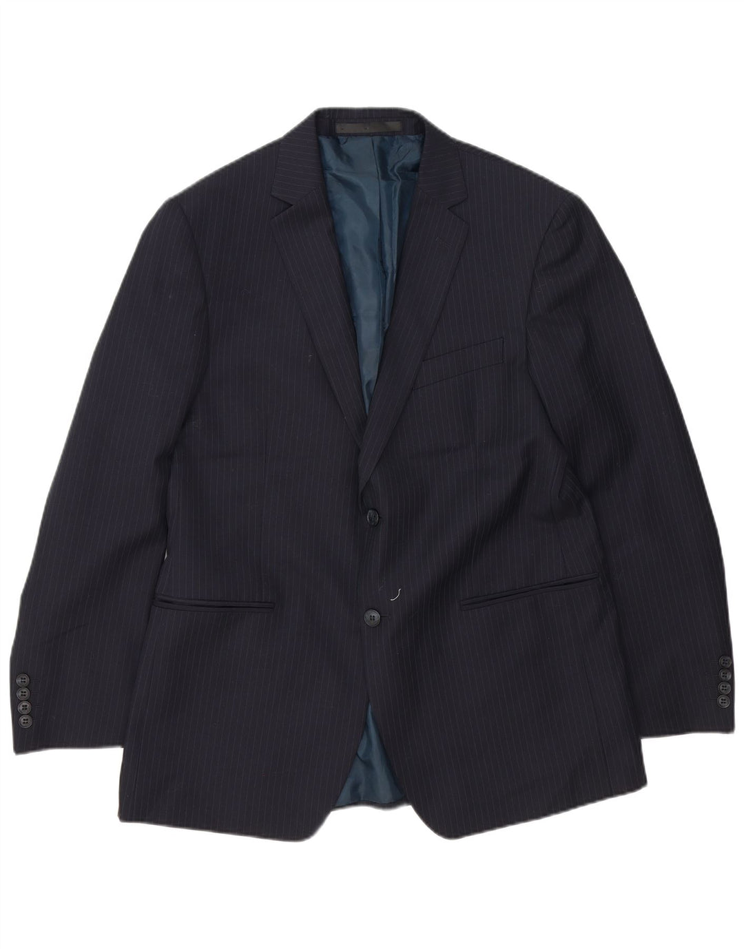 Marks & Spencer Herren-Blazer mit 2 Knöpfen, UK 42, XL, Marineblau, Nadelstreifen