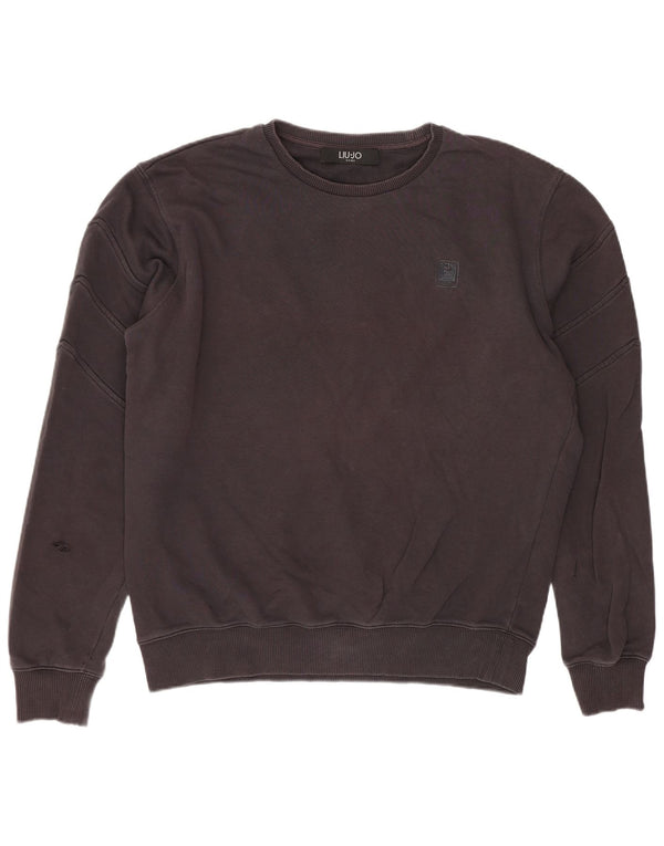 Liu Jo Herren-Sweatshirt-Pullover, große graue Baumwolle