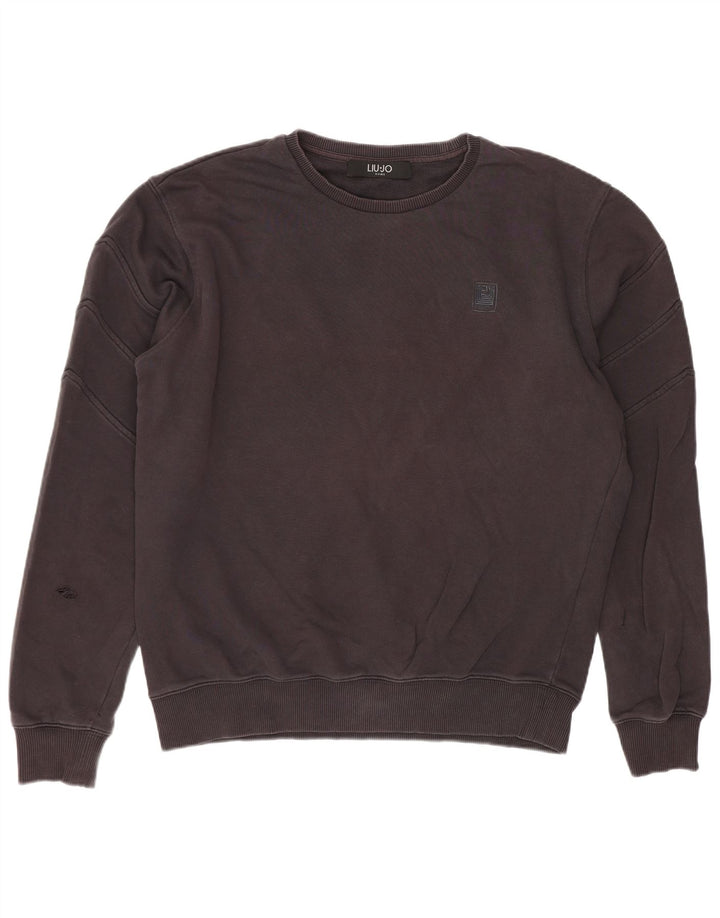 Liu Jo Herren-Sweatshirt-Pullover, große graue Baumwolle