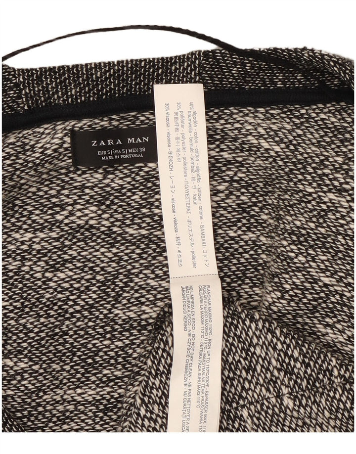 Zara Herren-Strickjacke, klein, schwarz gefleckte Baumwolle