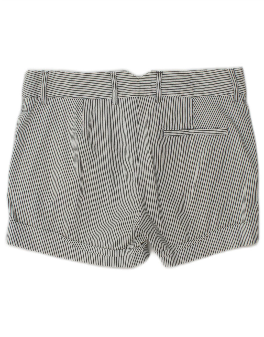 Zara Damen Chinoshorts Small W27 Weißer Nadelstreifen