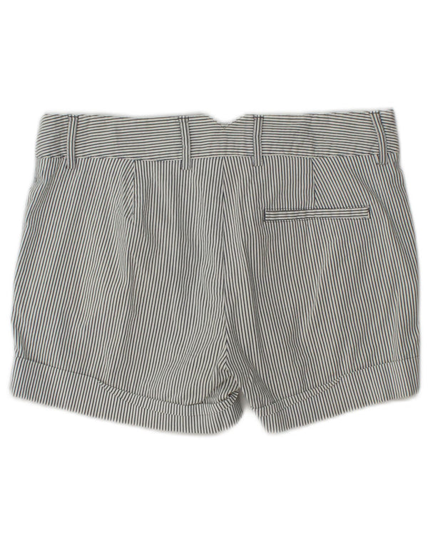 Zara Damen Chinoshorts Small W27 Weißer Nadelstreifen