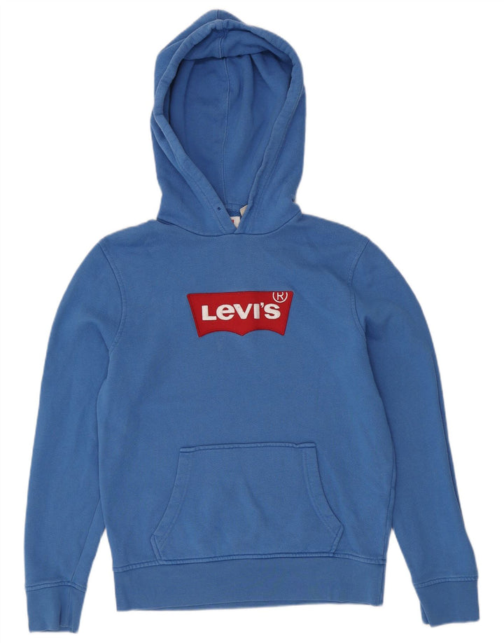 LEVI'S Herren-Pullover mit grafischem Kapuzenpullover, klein, aus blauer Baumwolle