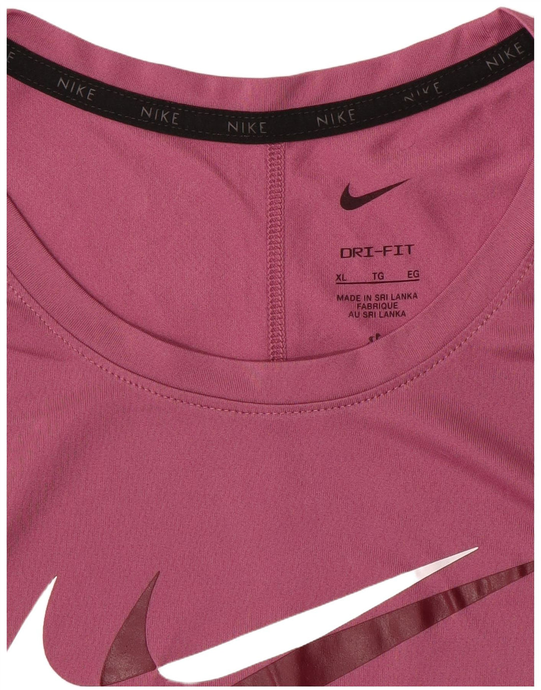 NIKE Damen Dri Fit Graphic T-Shirt Top UK 18 XL Rosa