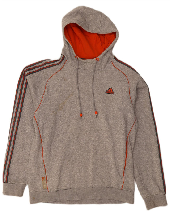 Adidas Herren Kapuzenpullover mittelgraue Baumwolle