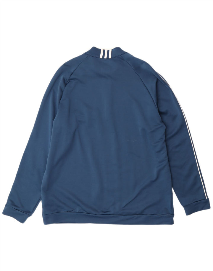 Adidas Herren Climalite Zip Neck Pullover Trainingsanzug Top 2XL Blau Polyester