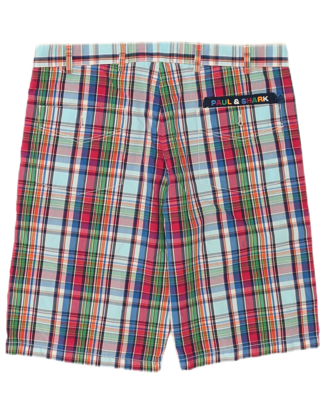 Paul & Shark Herren-Chinoshorts IT 48 Medium W32 Mehrfarbig karierte Baumwolle