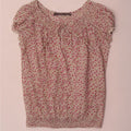 Zara Damen-Blusenoberteil, Gr. 40, Größe S, weiß, geblümt, Baumwolle