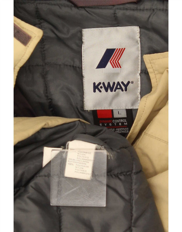 K-Way Herren-Windbreaker-Jacke UK 40 Large Beige Polyamid