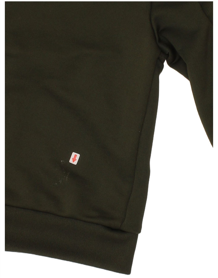 Adidas Jungen Grafik-Sweatshirt mit Reißverschluss am Hals, 7–8 Jahre, grünes Polyester