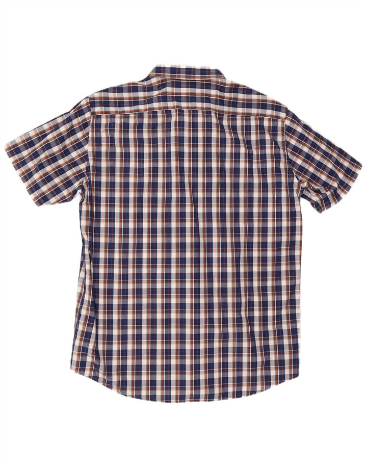 Carrera Herren Kurzarm-Hemd mit normaler Passform, 2XL, Marineblau kariert