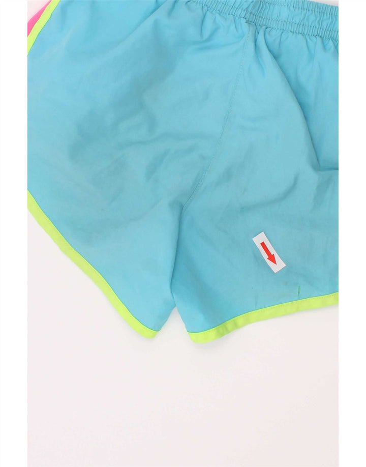 Nike Mädchen-Sportshorts, 5–6 Jahre, mittelblaues Farbblock-Polyester