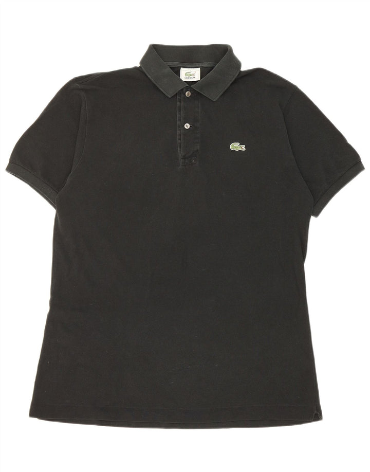 Lacoste Herren-Poloshirt, Größe 4, mittelgroß, schwarze Baumwolle