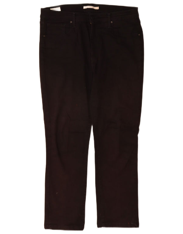 Levi's Damen 724 High Rise Straight Jeans W32 L27 Schwarze Baumwolle