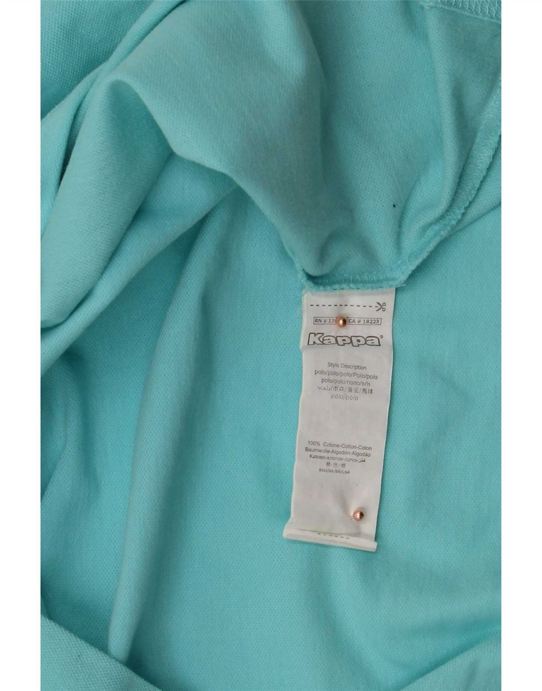 Kappa Herren Poloshirt XL Türkis Baumwolle