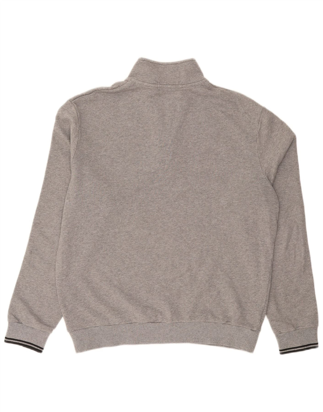 FRED PERRY Herren-Sweatshirt mit Reißverschluss am Hals, große graue Baumwolle