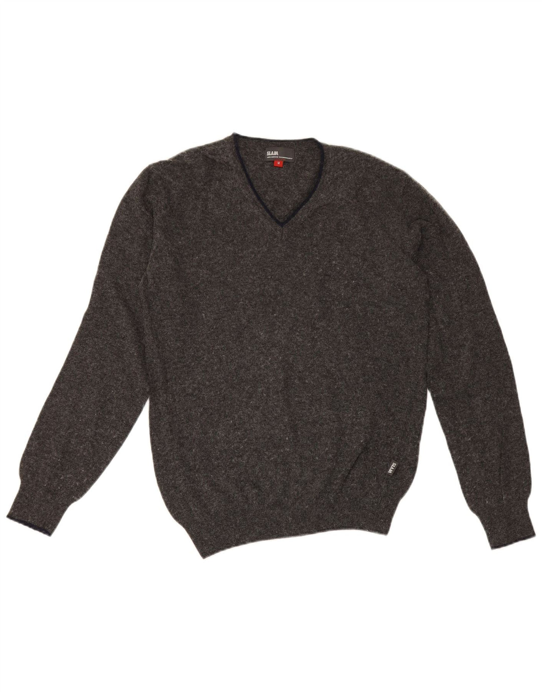 Slam Herren-Pullover mit V-Ausschnitt, mittelgraues Polyamid