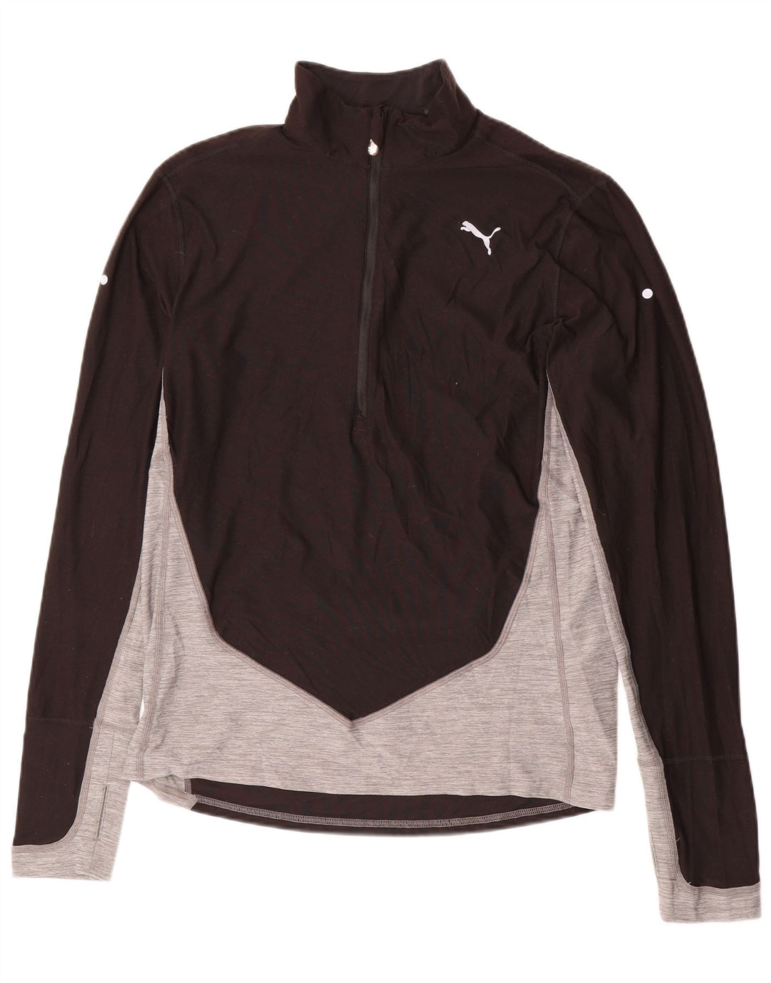 PUMA Herren-Pullover-Trainingsanzugoberteil mit Reißverschluss, Mittelschwarz, Farbblock