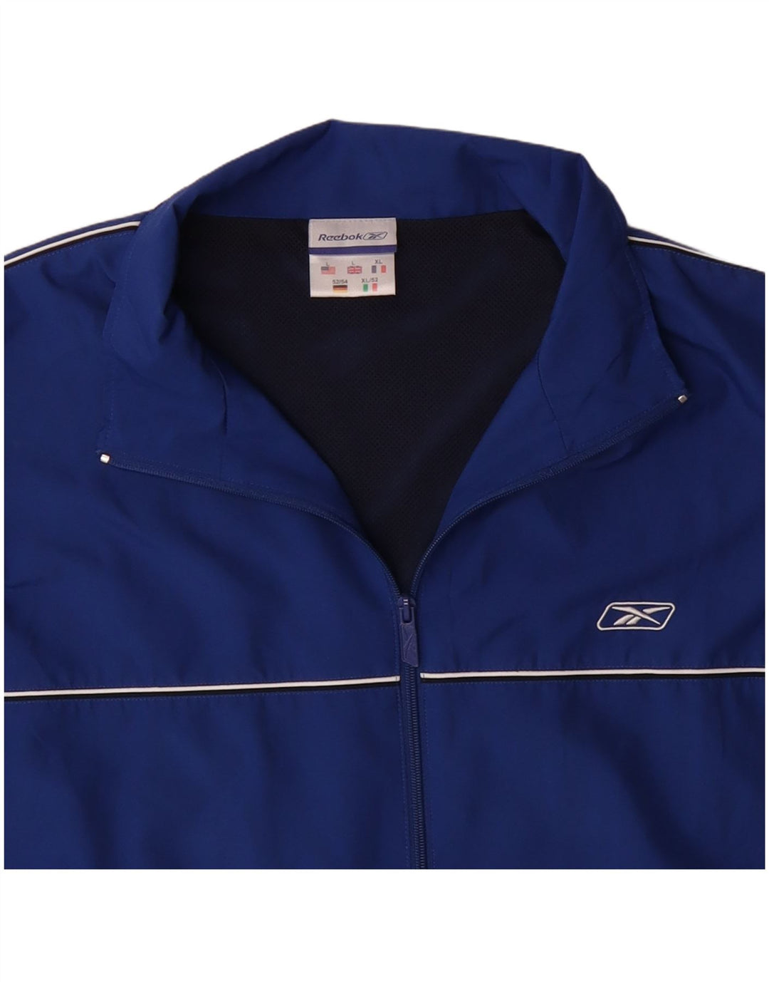 REEBOK Herren-Trainingsanzug-Top-Jacke, großes blaues Polyester