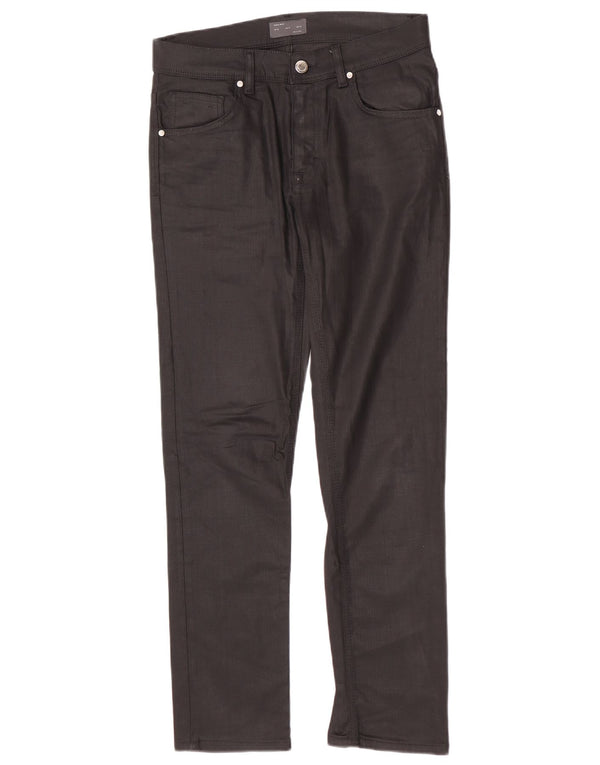 Schmale Freizeithose für Herren von Zara, EU 38, Größe S, W30, L30, schwarze Baumwolle