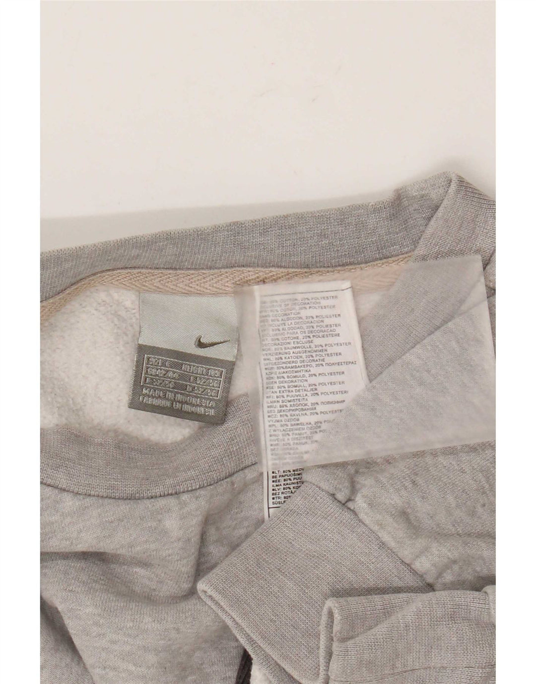 Nike Herren-Sweatshirt-Pullover, groß, graue Farbblock-Baumwolle