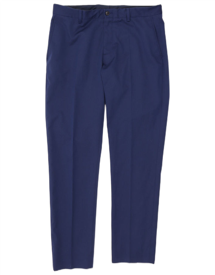 Zara Slim Chino-Hose für Herren, EU 42, Größe L, W32, L30, Blau, Polyester