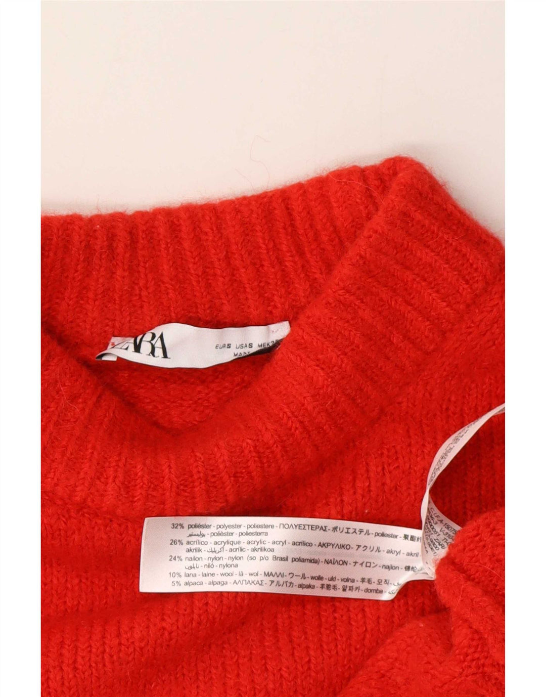 Zara Damen Crop Oversized Rollkragenpullover Pullover UK 10 Small Orange