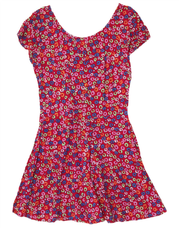 Vintage Damen Playsuit UK 12 Medium Pink Floral