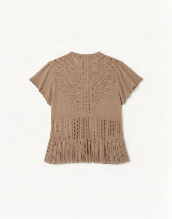 Marks & Spencer Damen-Cardigan mit kurzen Ärmeln, UK 16, Größe L, Beige