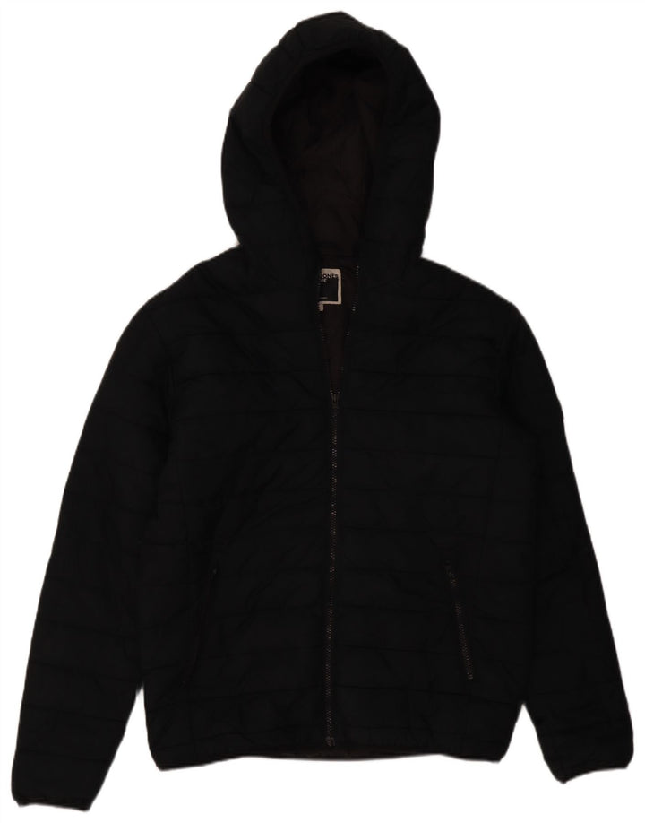 Jack & Jones Herren-Jacke mit Kapuze, gepolstert, UK 40, Größe L, Schwarz, Polyester