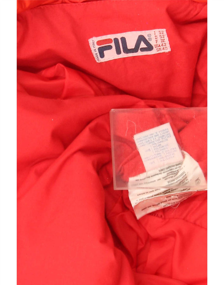 Fila Herren-Skioverall UK 40 Mittelorangefarbenes Colourblock-Polyamid
