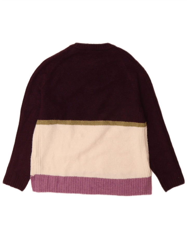 Marks & Spencer Damen-Pullover mit Rundhalsausschnitt, Gr. 14, mittelviolett gestreift