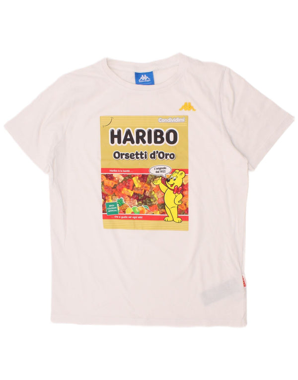 Kappa Jungen-T-Shirt mit Grafik, 11–12 Jahre, weiße Baumwolle