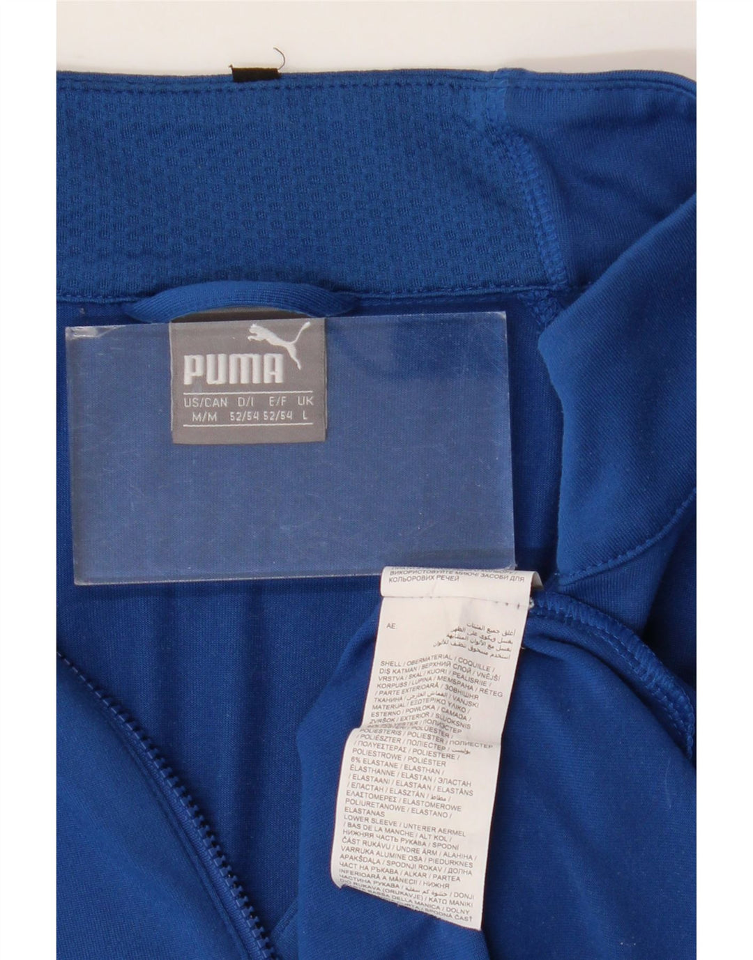 Puma Herren-Trainingsanzug mit Reißverschluss am Hals, großes, blaues Polyester