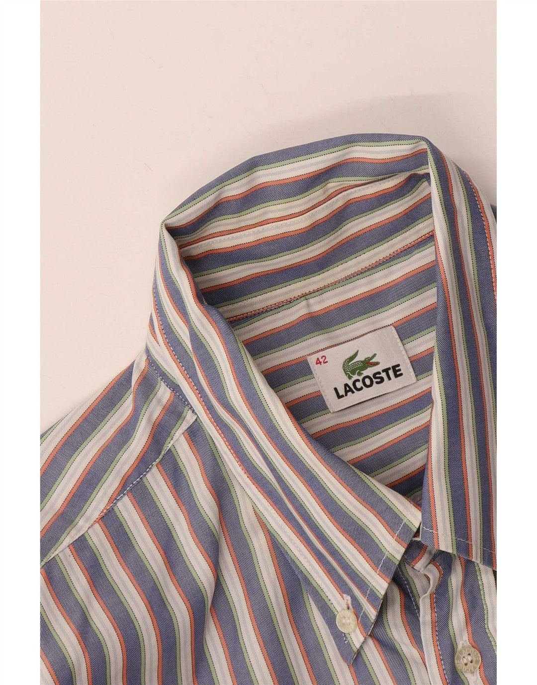 Lacoste Herrenhemd, Größe 42, groß, grau gestreift