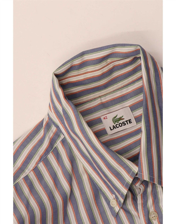 Lacoste Herrenhemd, Größe 42, groß, grau gestreift