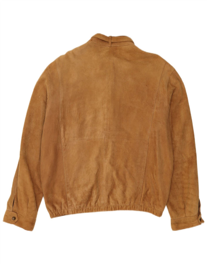 Vintage Herren Wildlederjacke IT 54 2XL Beige Leder