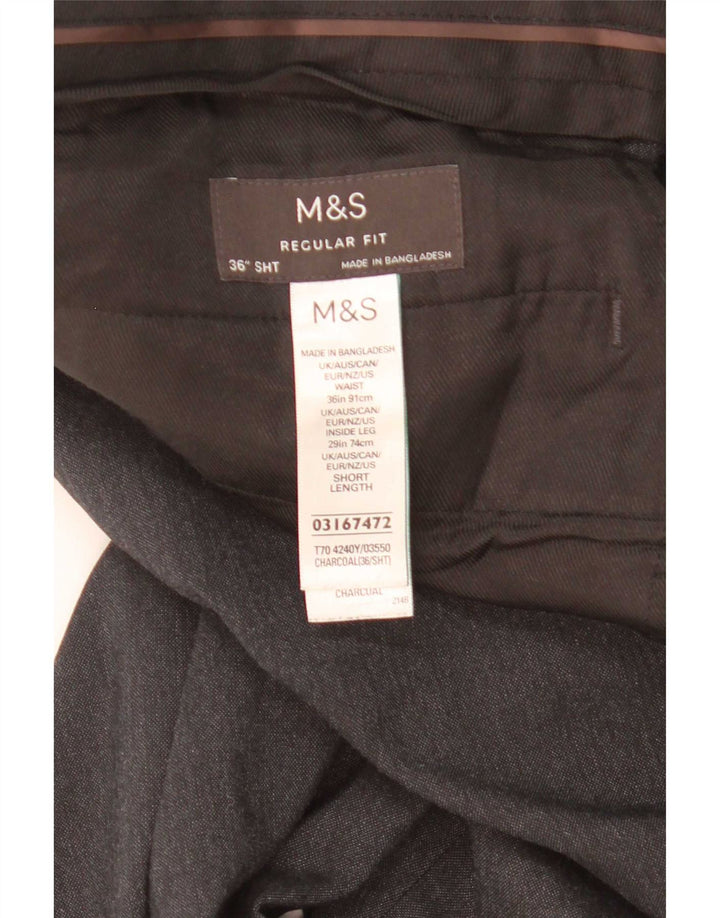 Gerade Herren-Chinohose von Marks & Spencer, W36, L29, Grau meliert