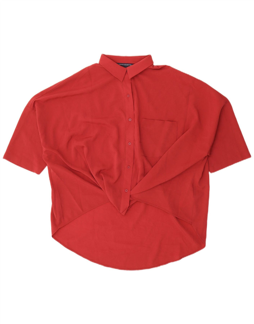 French Connection Damen-Kurzarm-Hemdbluse, Gr. 40, Größe L, Rot