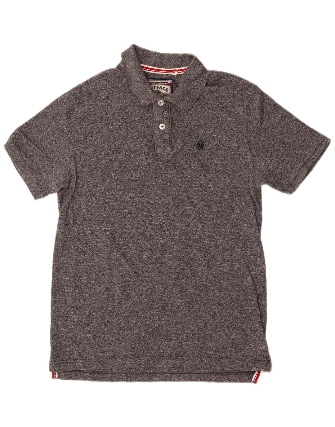 Fat Face Herren-Poloshirt aus mittelgrau gesprenkelter Baumwolle