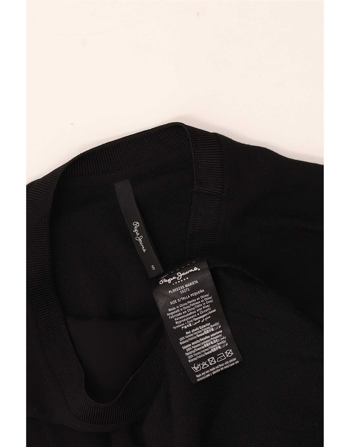 PEPE Jeans Damen Weste Top UK 10 Small Schwarz Viskose