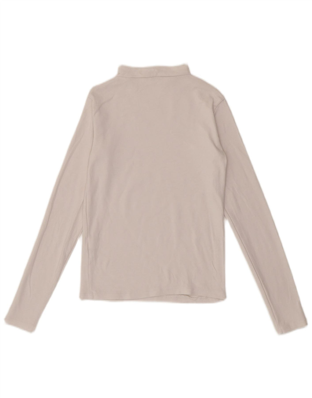 Zara Damen Top Langarm UK 12 Mittelweiße Baumwolle