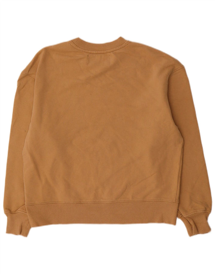 Calvin Klein Jeans Damen Übergroßer Sweatshirt-Pullover UK 10 Small Beige