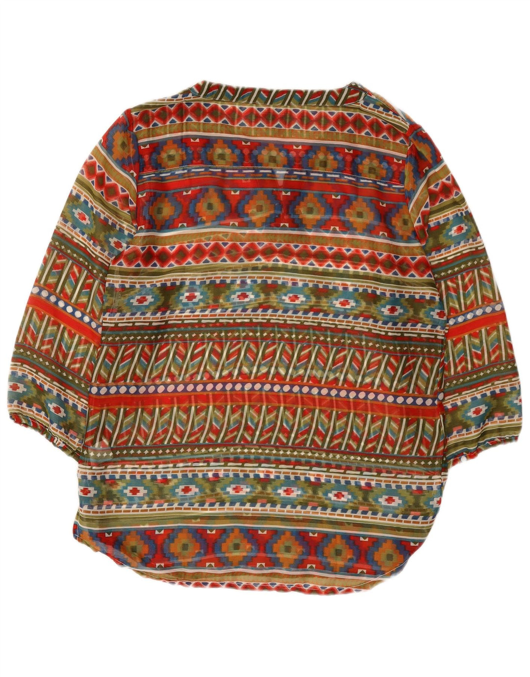 Vintage Damen Bluse Top EU 38/40 Medium Mehrfarbig Geometrisch