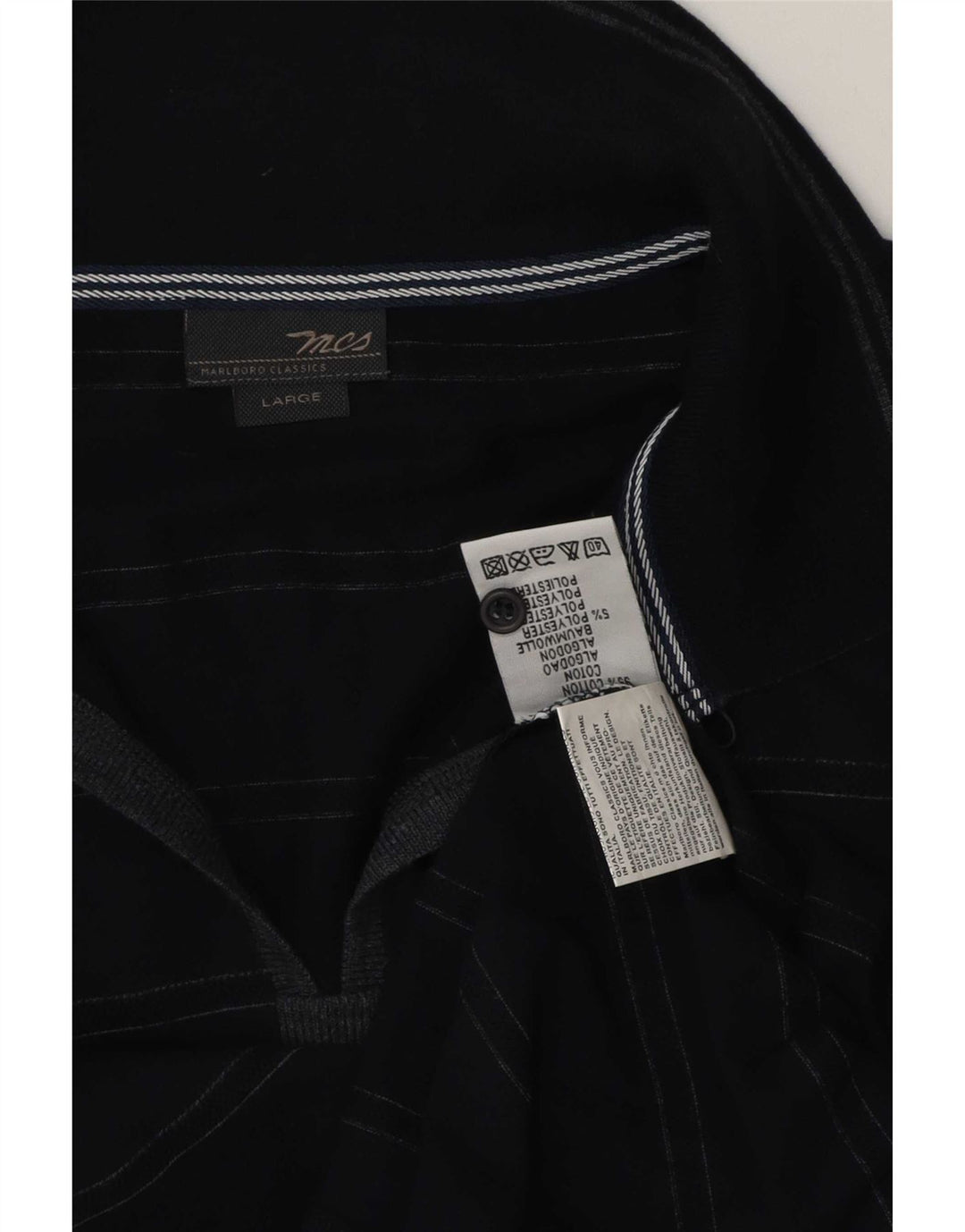 Marlboro Classics Herren-Poloshirt, groß, marineblau, gestreift, Baumwolle
