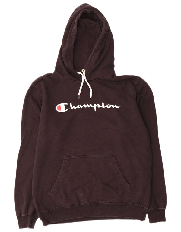 Champion Herren-Kapuzenpullover mit Grafik, reguläre Passform, groß, schwarze Baumwolle
